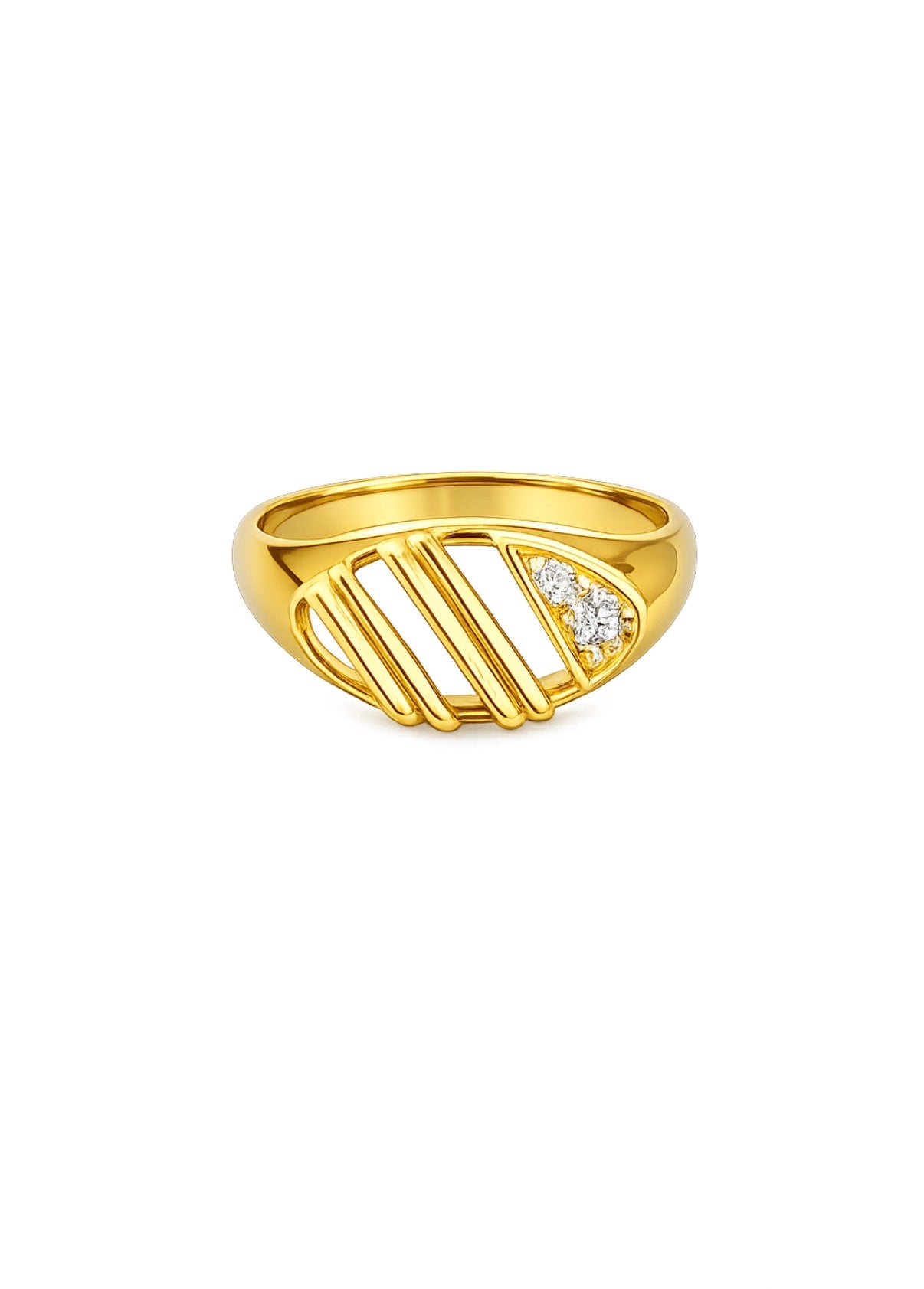Anillo abierto con circonia 14k