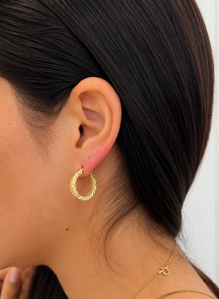 argollas argollas con textura 14k