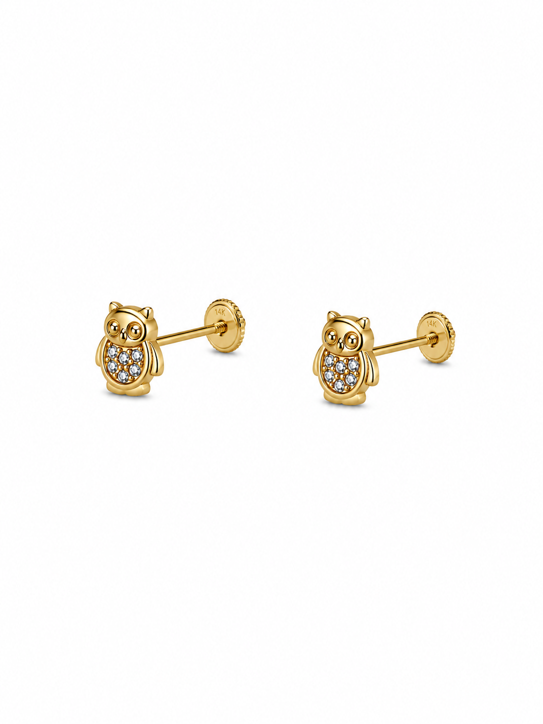 aretes de buho con circonias14k