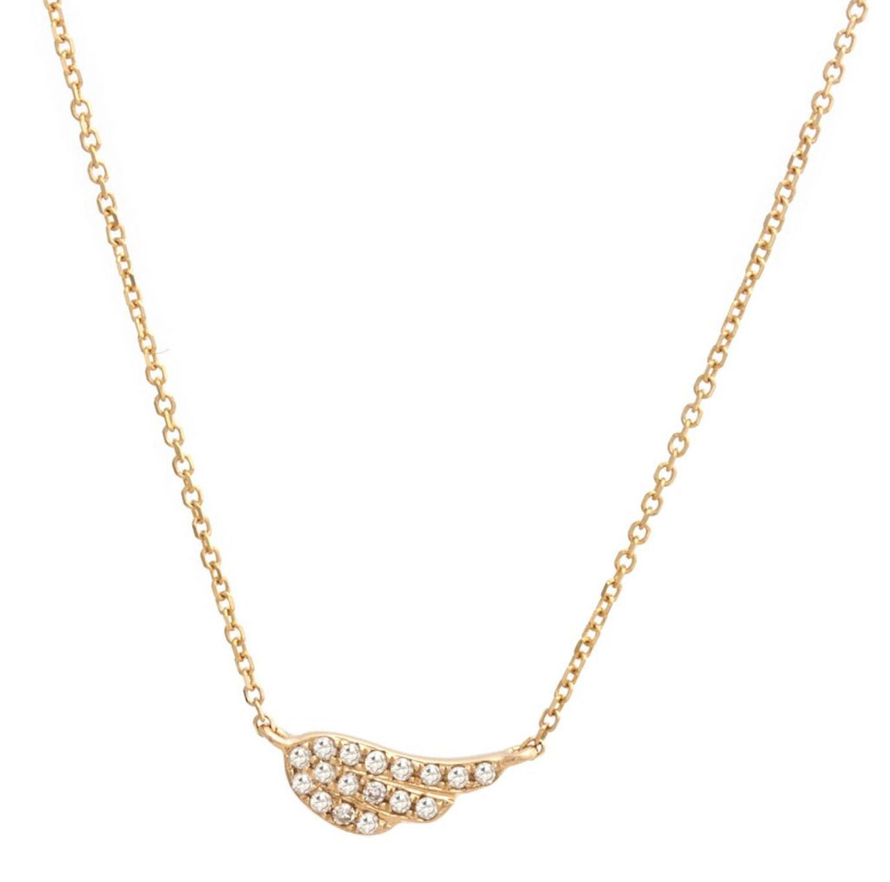 Cadena de ala en diamante de oro amarillo de 14 kt !!