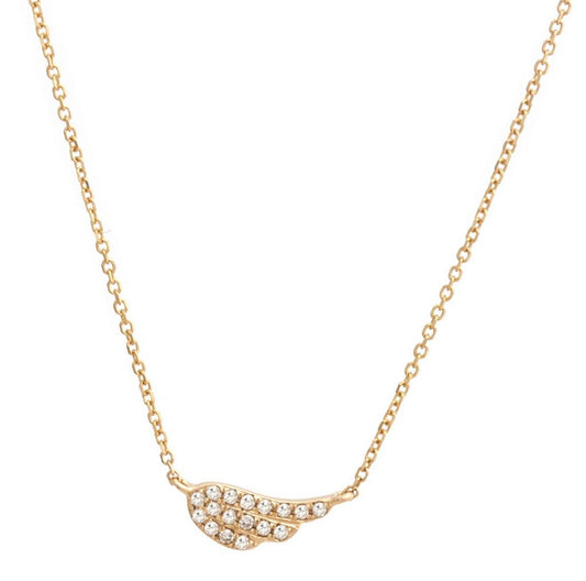 Cadena de ala en diamante de oro amarillo de 14 kt !!