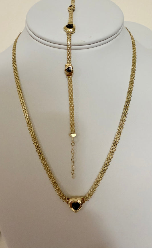 Set de gargantilla y pulsera con tejido Bismarck en oro de 14 kt !!