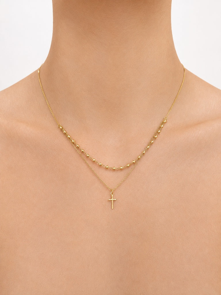 cadena estilo rosario 14k