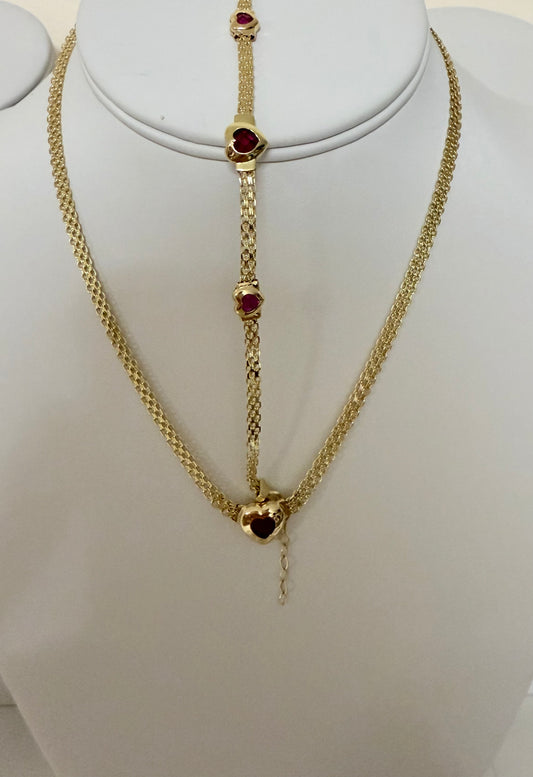 Set de gargantilla y pulsera Bismarck en oro de 14 kt !!