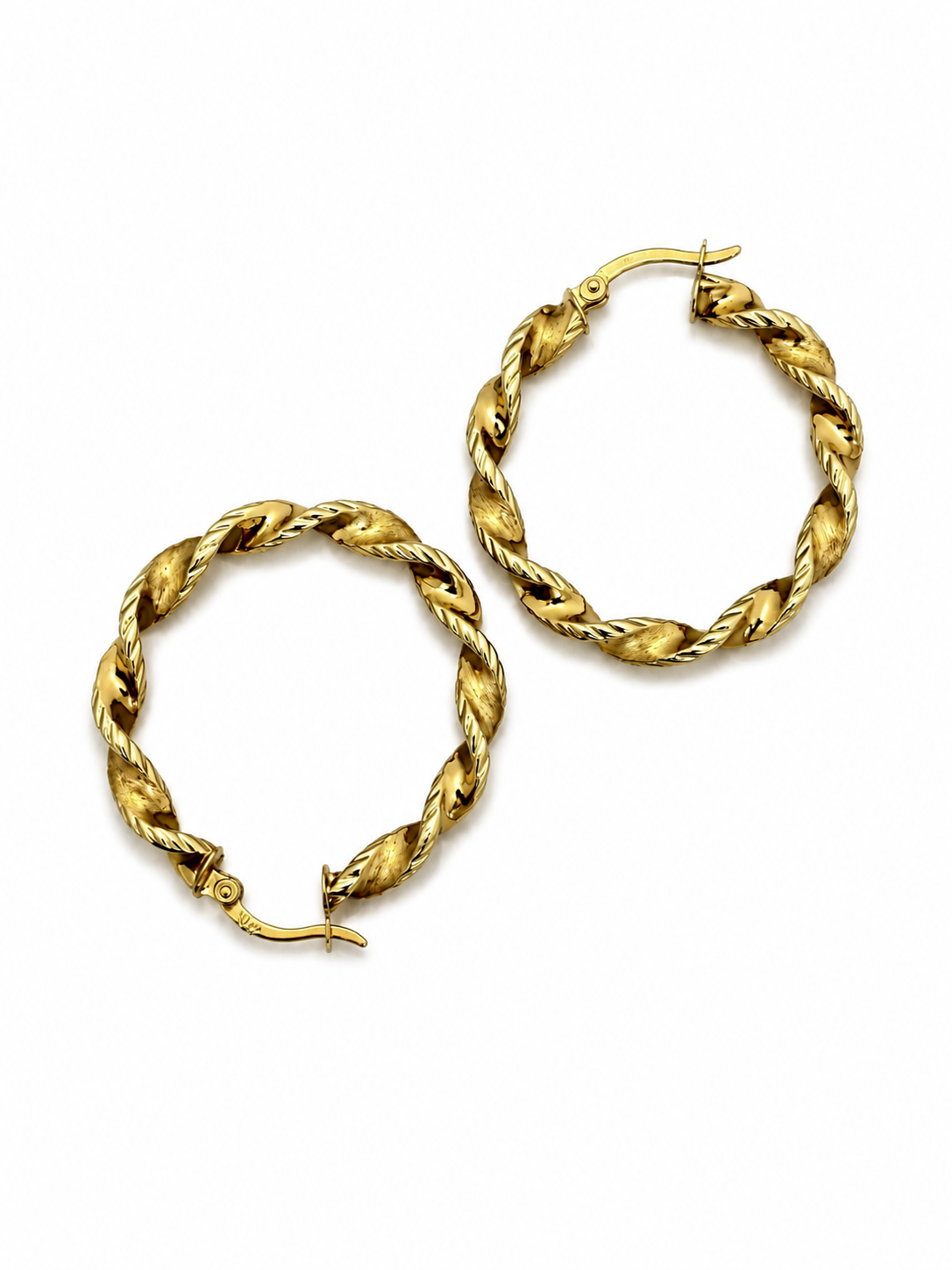 Argollas torcidas en 14 kt