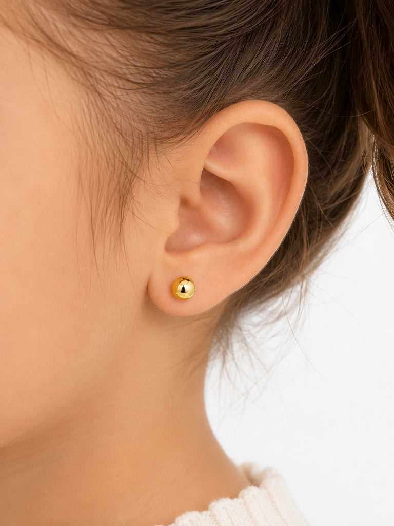 aretes dormilonas medianas 18k
