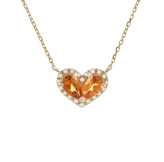 Cadena de diamante y piedra preciosa Citrina en oro de 14 kt!!