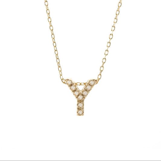 Cadena de inicial en diamantes y oro de 14 kt!!