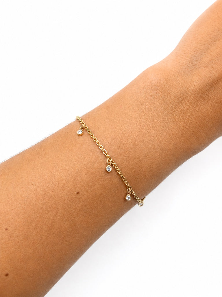 Pulsera pulsera gota de luz 14k