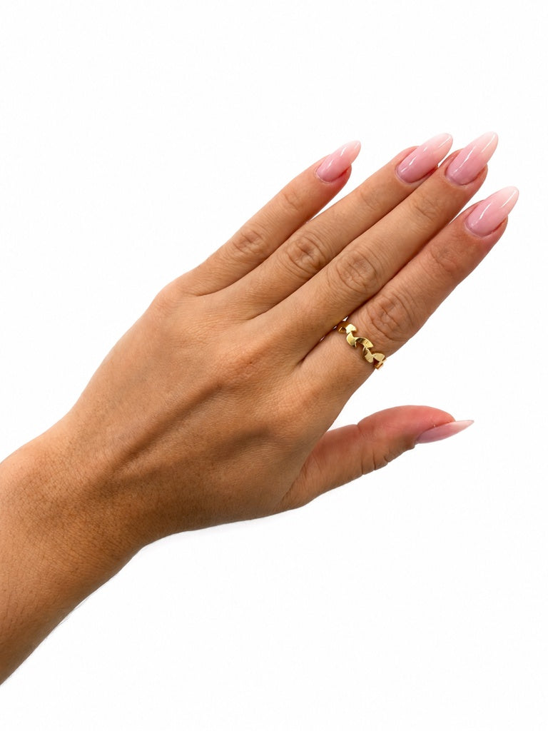 Anillo de hojas 14k
