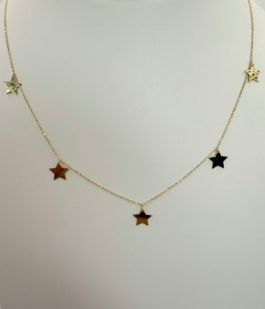 Cadena de estrellas en oro de 14 kt!!