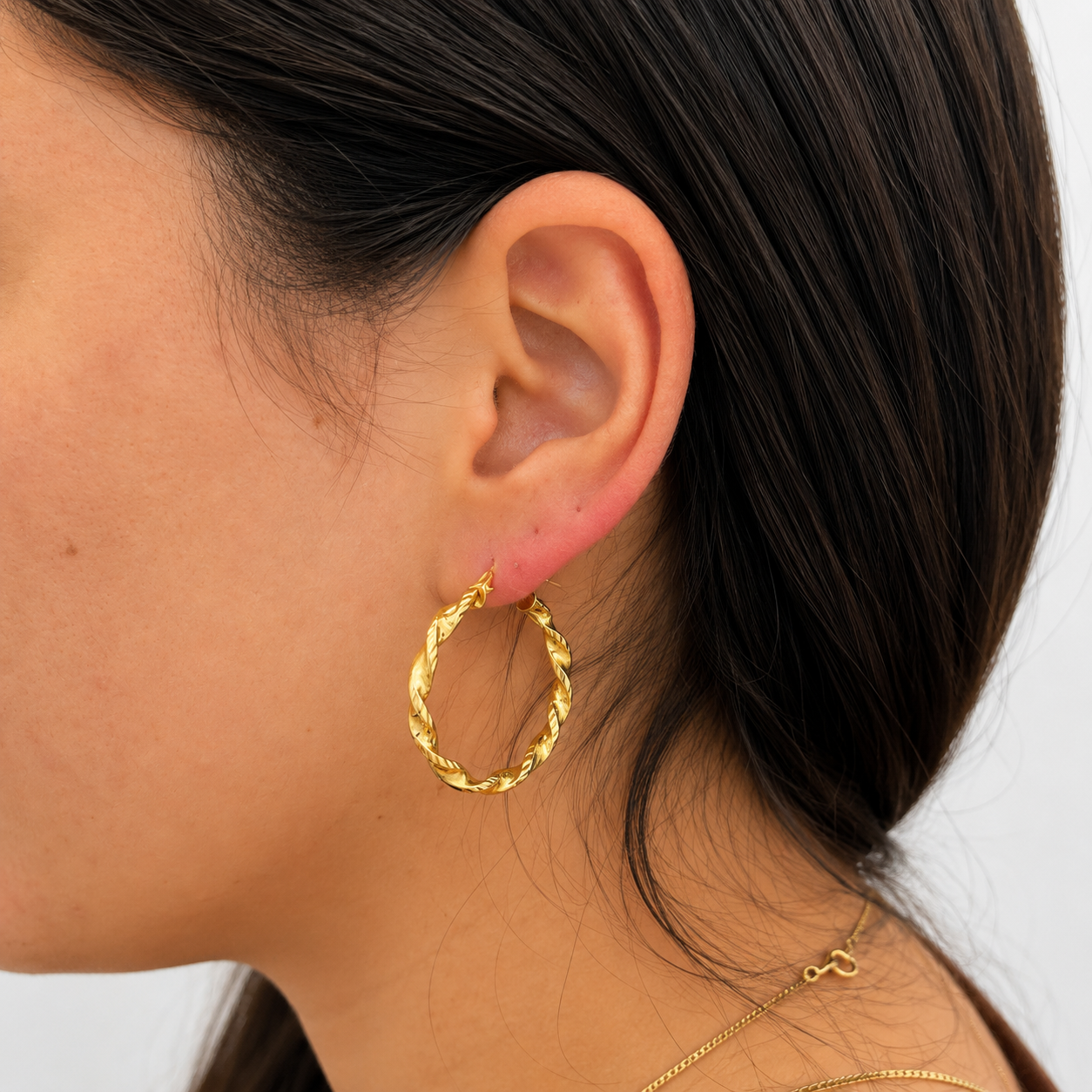 Argollas torcidas en 14 kt