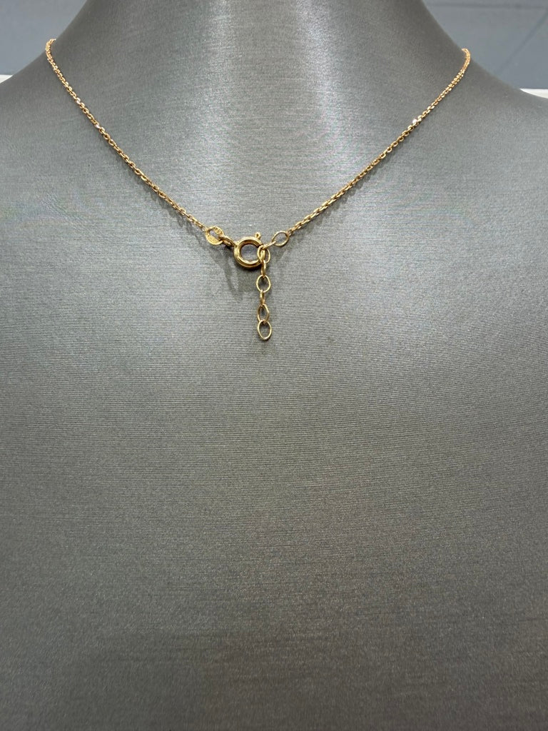 cadena fina con dos corazones y un corazon con circonia