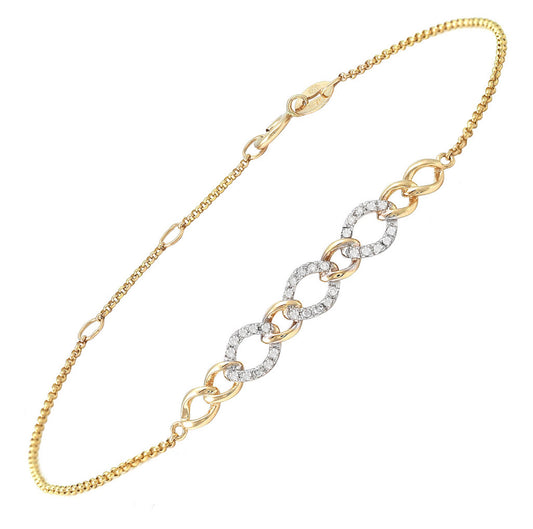 Pulsera de diamantes en oro amarillo de 14 kt!!