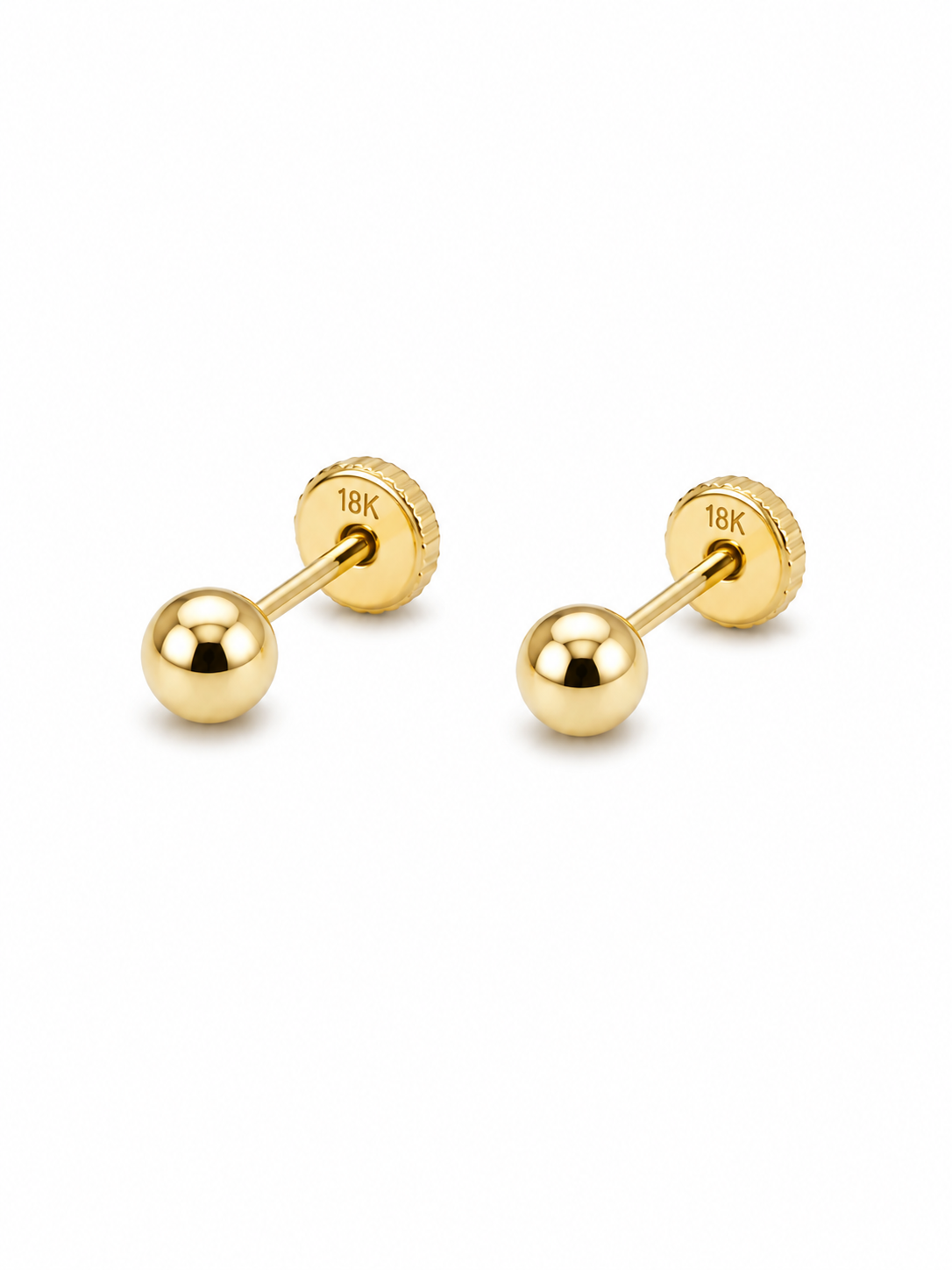 aretes dormilonas medianas 18k
