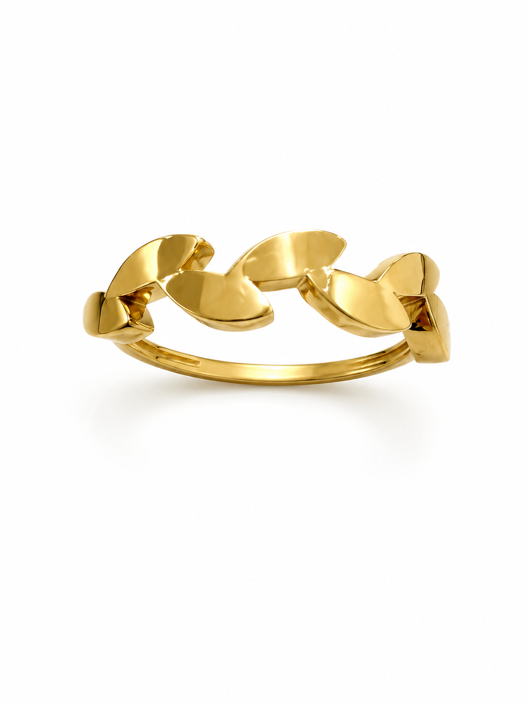 Anillo de hojas 14k