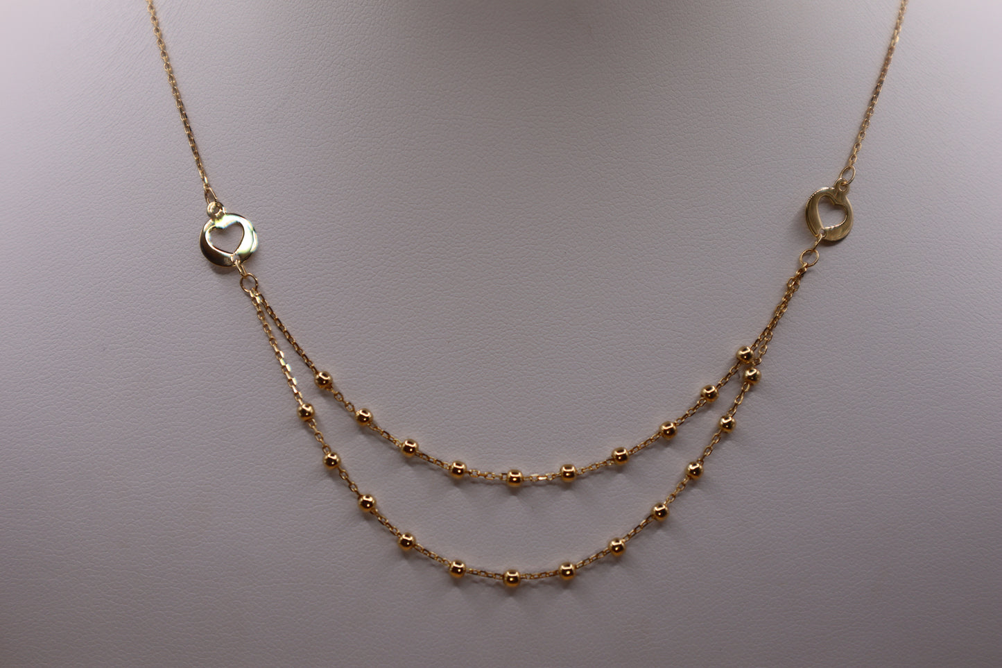 Gargantilla doble en oro amarillo 14k!!