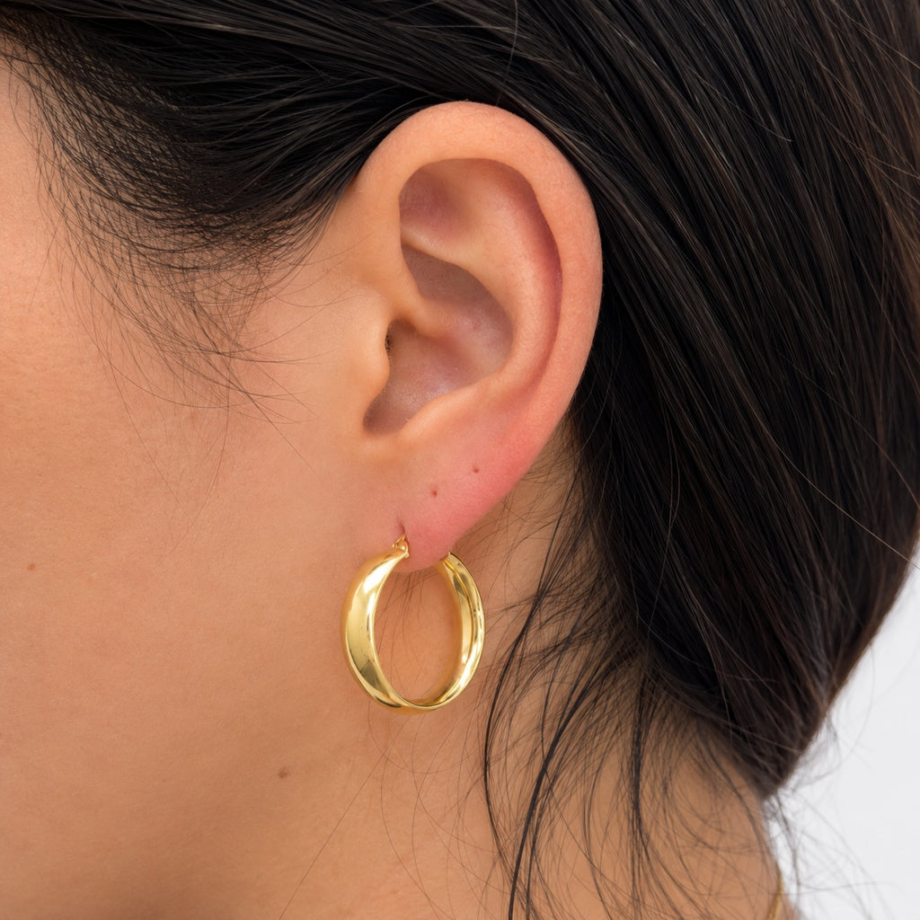 argollas argolla chunky ancha 14k