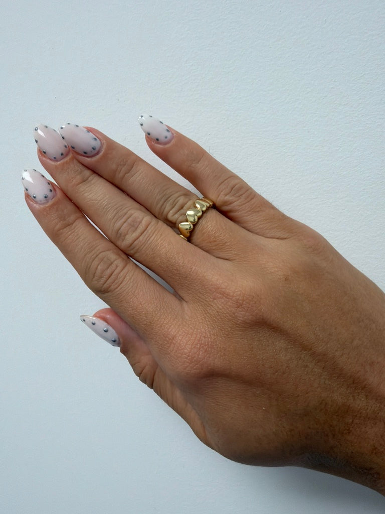 anillo de corazones 14k