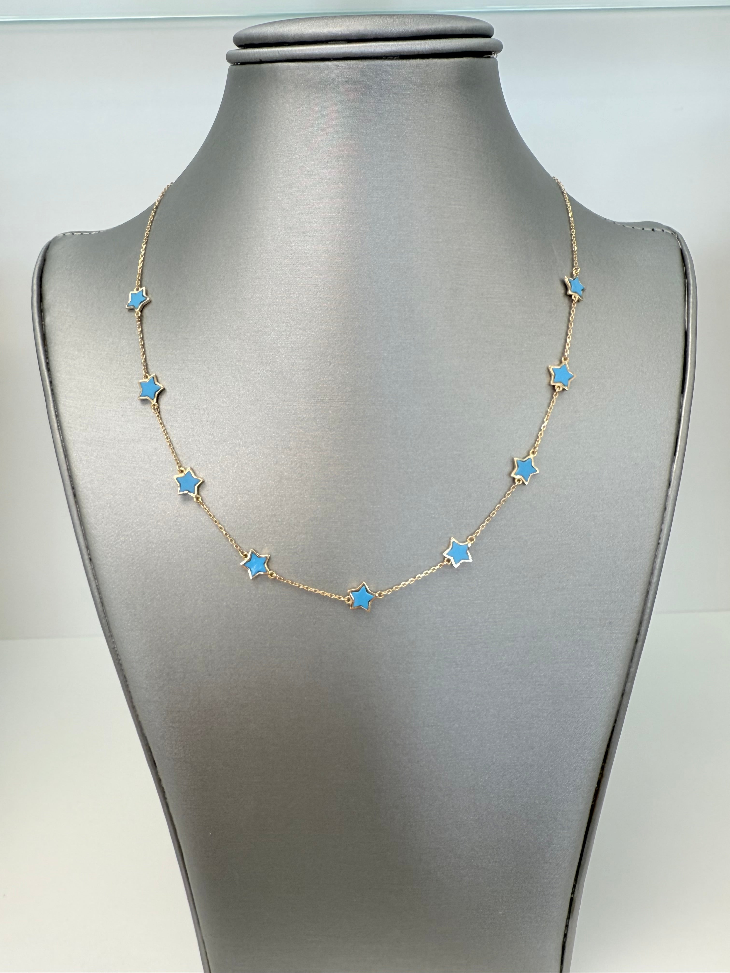 Cadena sólida de estrella en oro de 14 kt !!