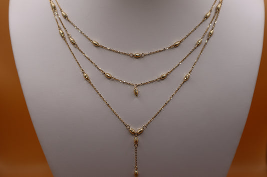 Cadena triple en oro amarillo 14k!!