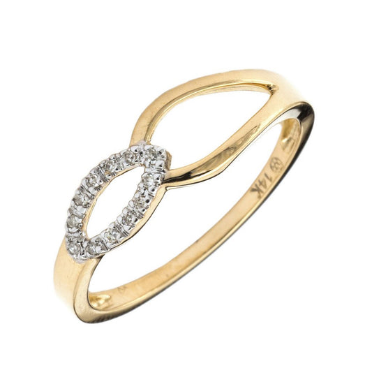 Anillo de diamantes en oro amarillo de 14 kt!!