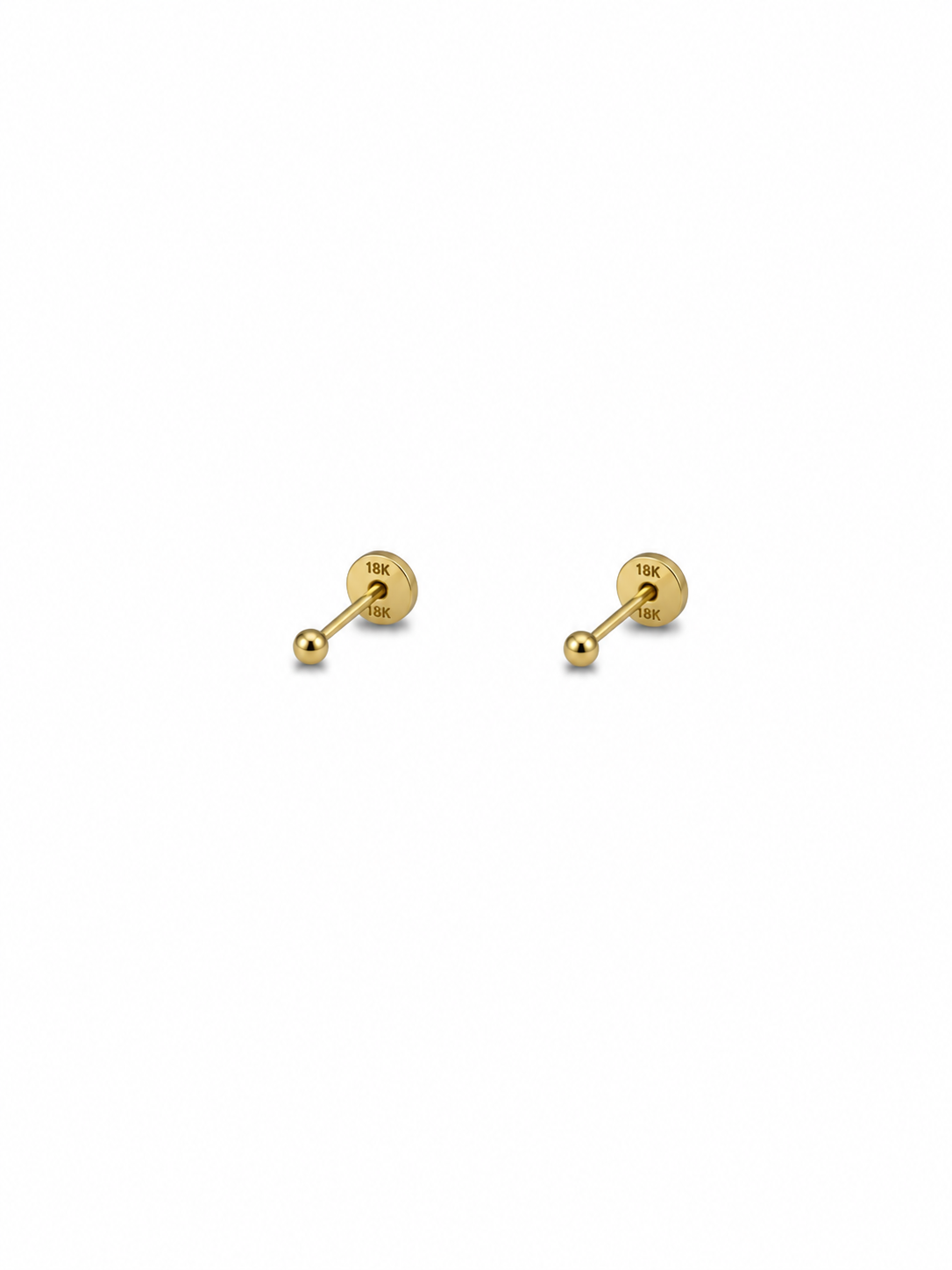 aretes dormilonas pequeñas 18k