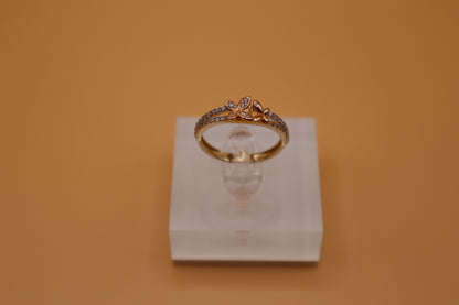 Anillo de mariposa combinado en oro rosa y oro amarillo de 14k!!