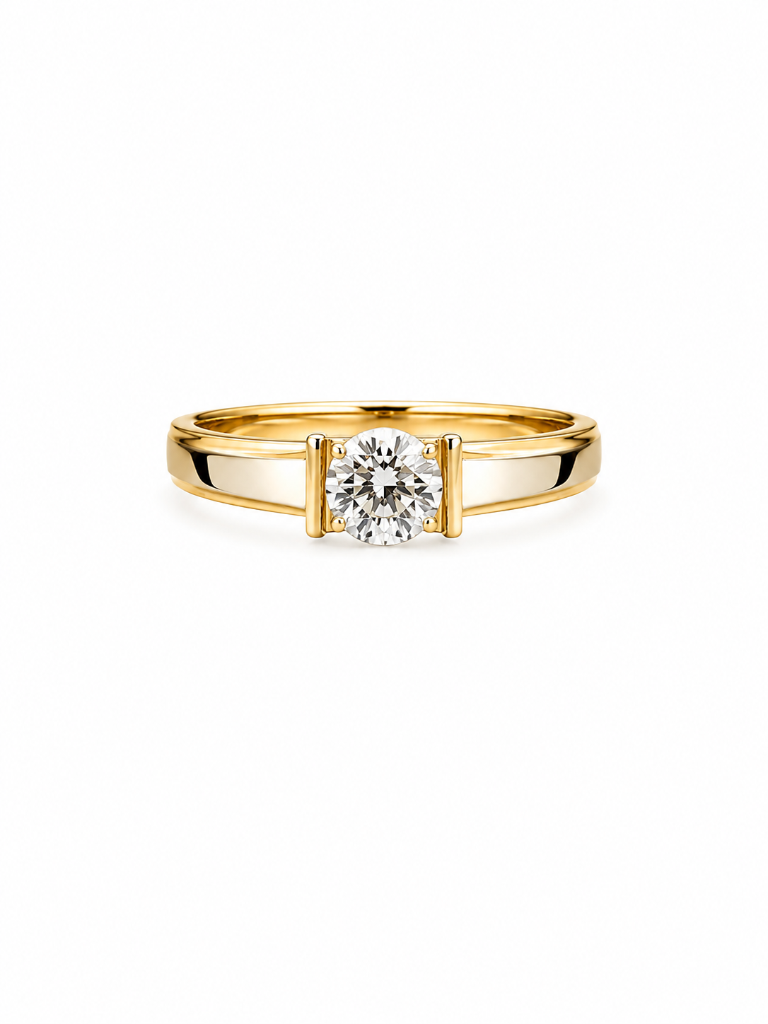 anillo de dos oros solitario 14k