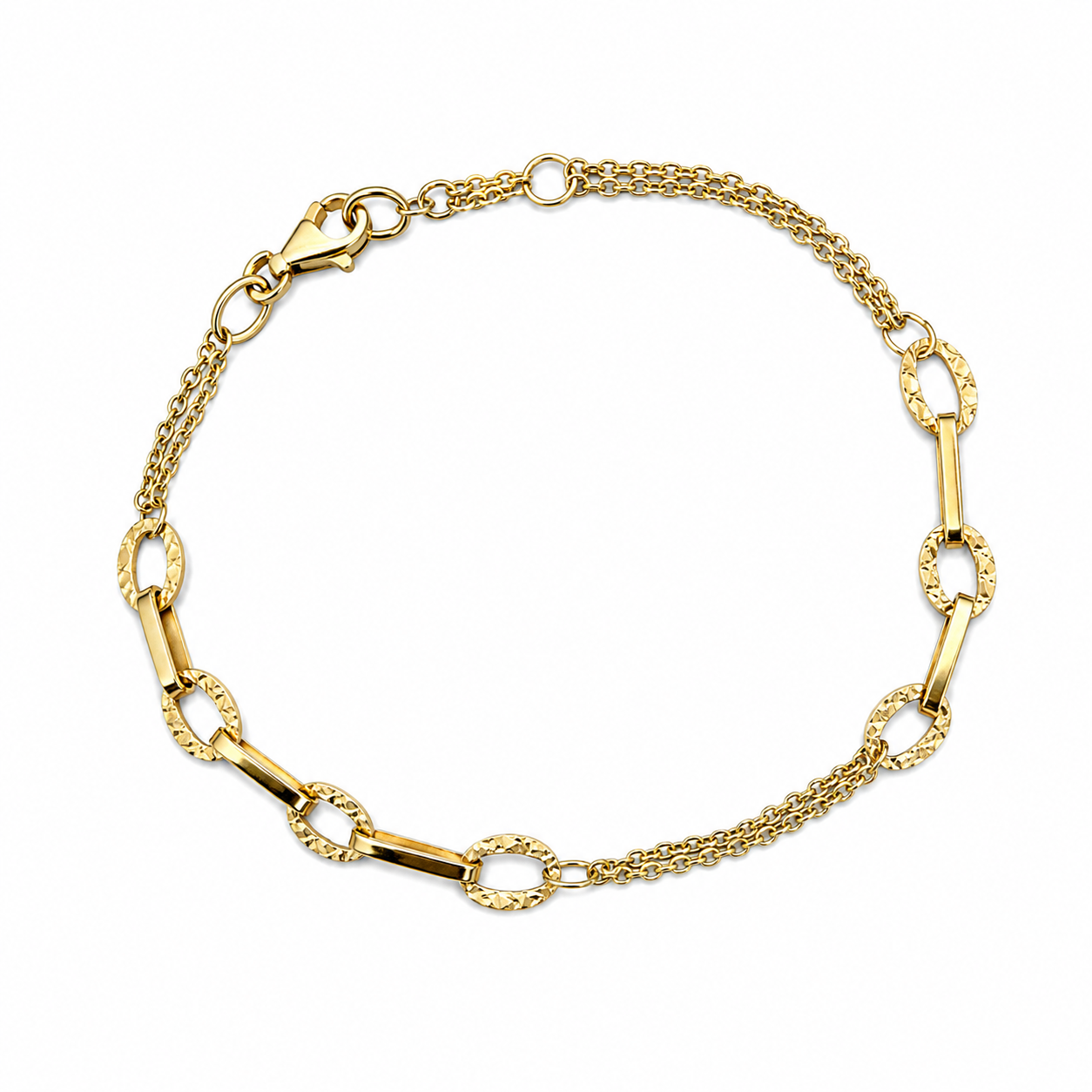 Pulsera solida en oro de 14 kt