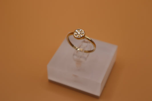 Anillo con diseño de copo de nieves en oro 14k!!