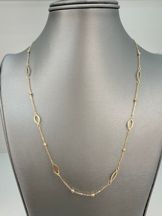 Cadena solida estilo gargantilla en oro de 14 kt