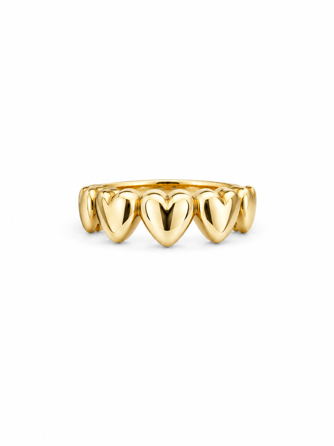 anillo de corazones 14k