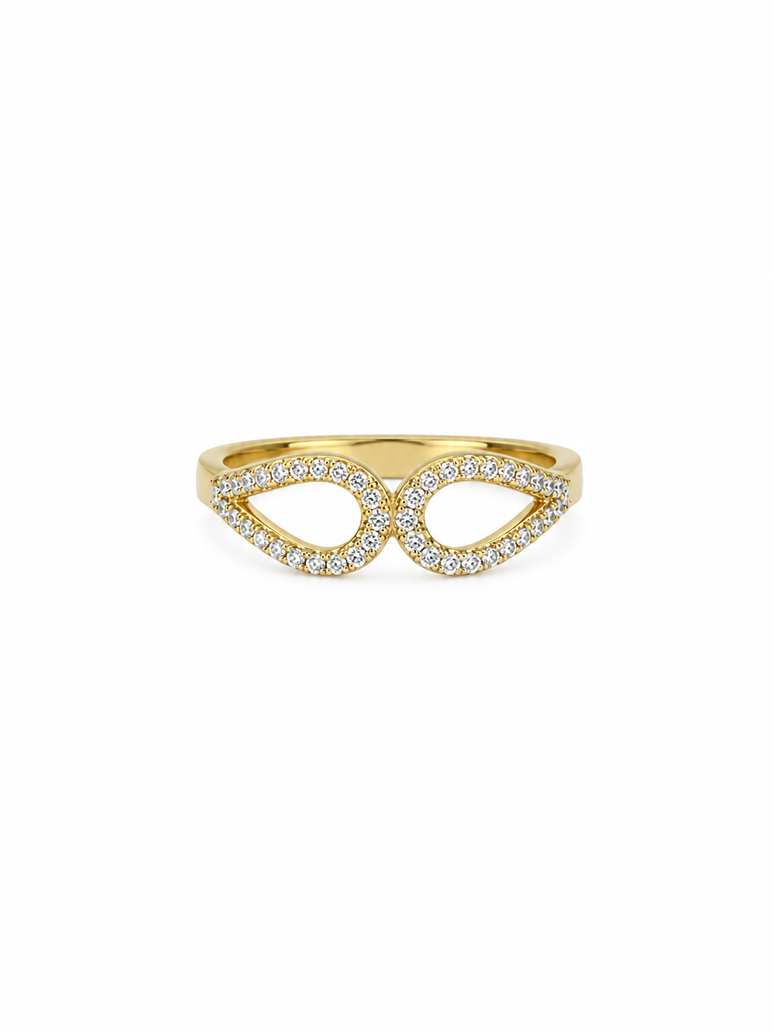 Anillo infinito con Circonias 14k