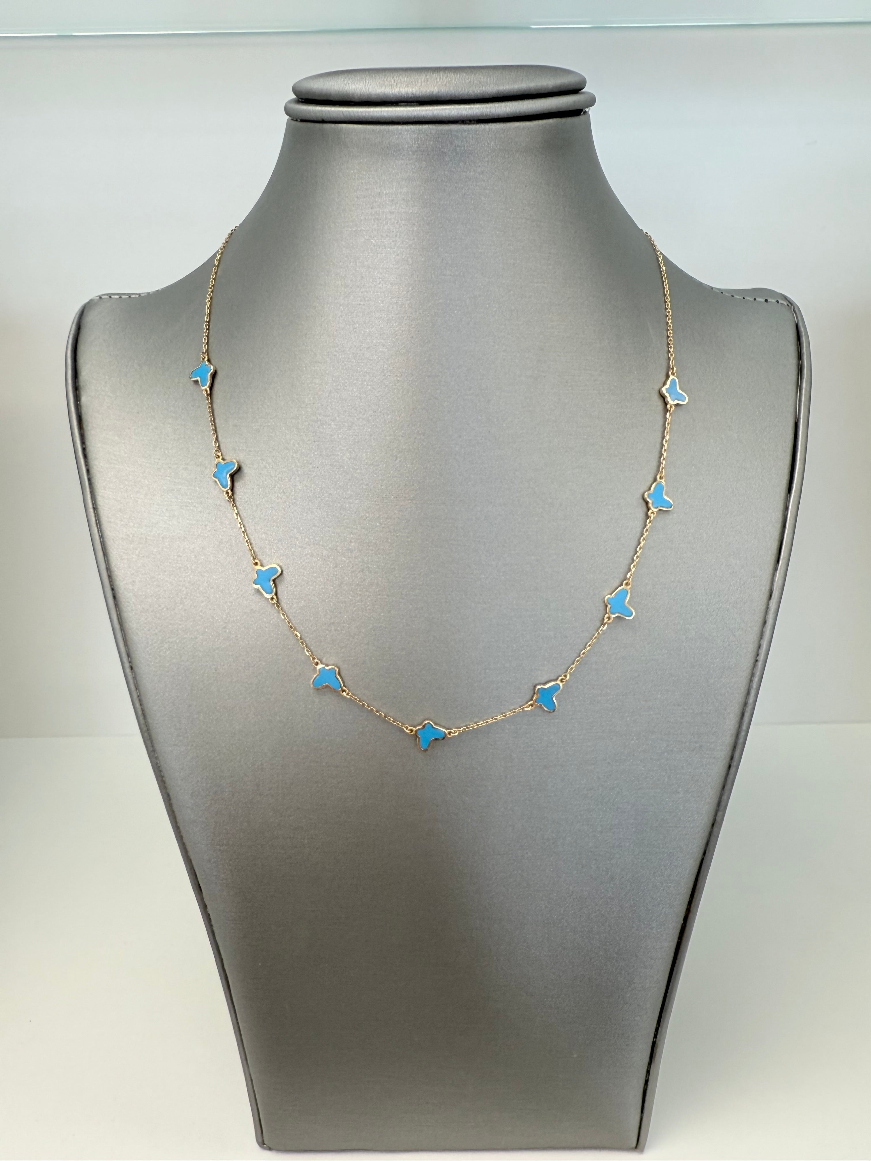 Cadena sólida de mariposa en oro de 14 kt !!