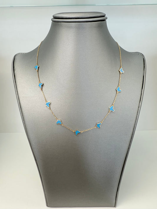 Cadena sólida de mariposa en oro de 14 kt !!