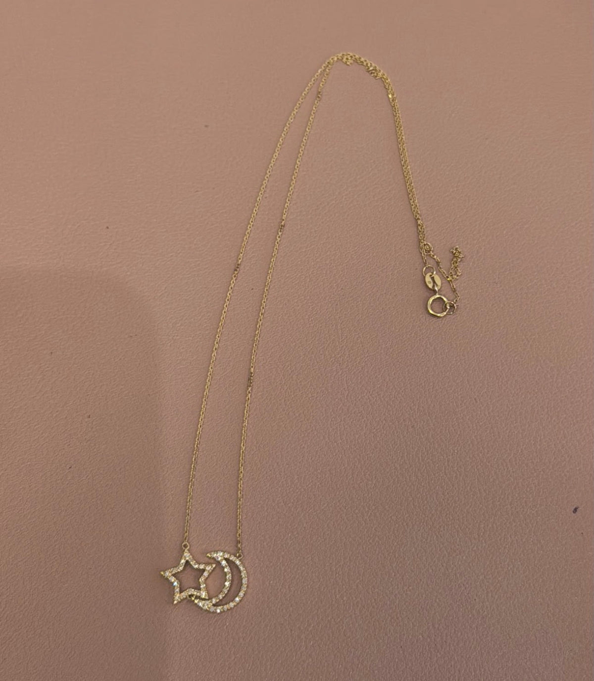 Cadena  de diamantes luna y estrella
