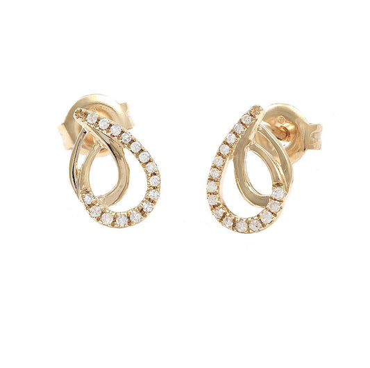 Aretes de diamantes en oro amarillo de 14 kt!!