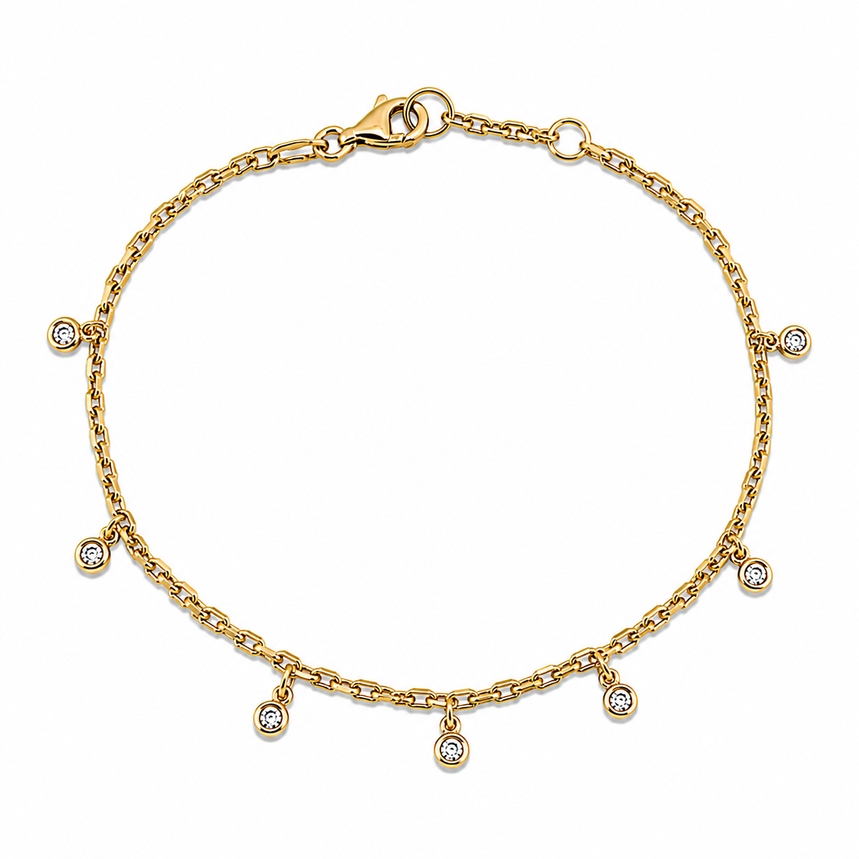 Pulsera de eslabon Boston sólido en oro de 14 kt