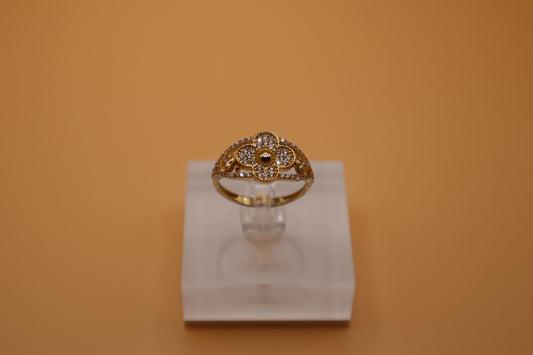 Anillo Van con zirconias en oro 14 k!!