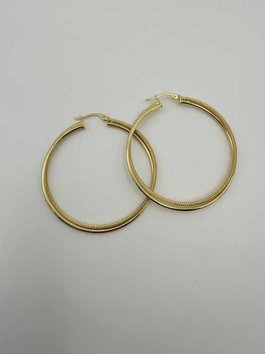 Argollas dobles en oro de 14 kt!!