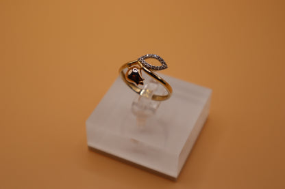 Anillo de flor en oro rosa y oro amarillo de 14 k!!