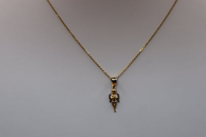 Cadena con dije de ángel en oro 14 k!!