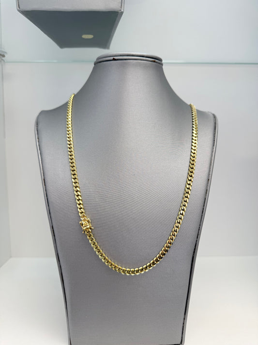 Cadena cubana Italiana solida con cierre de caja 10 kt. !