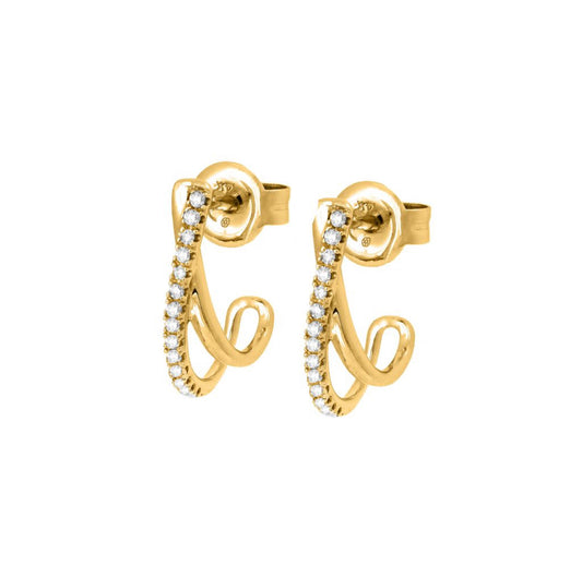 Aretes de diamantes en oro amarillo de 14 kt!!