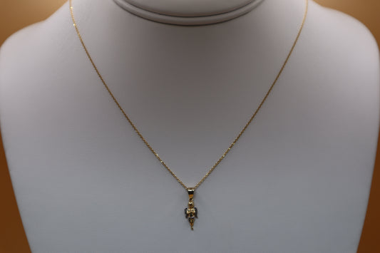 Cadena con dije de ángel en oro 14 k!!