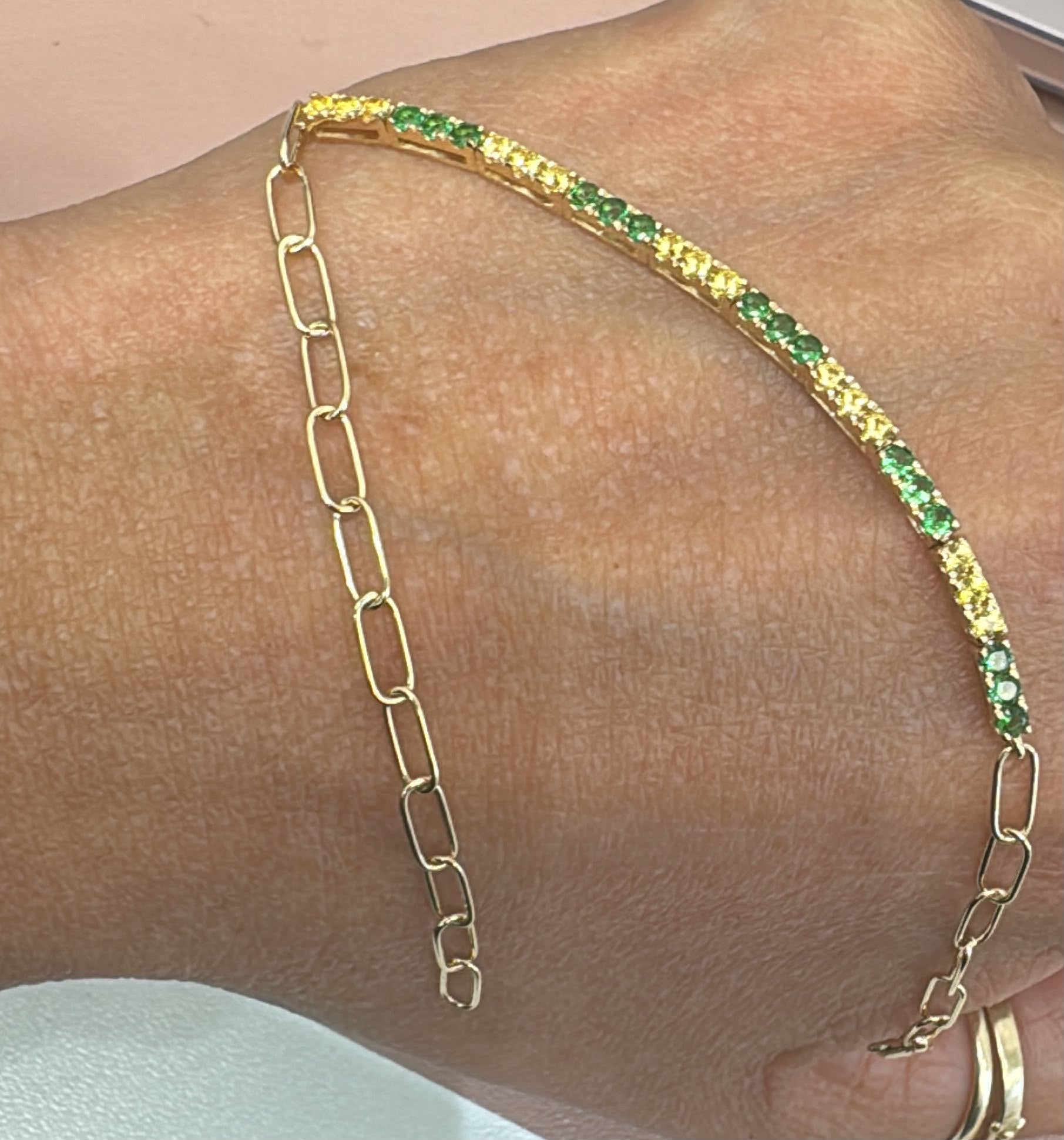 pulsera Piedras 14k zafiro Amarillo 7