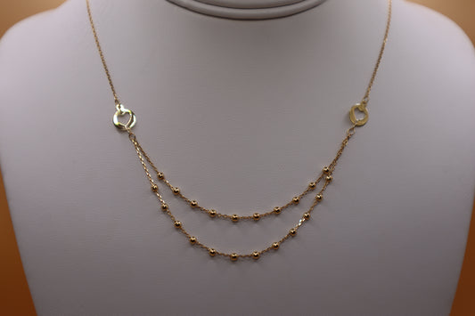 Gargantilla doble en oro amarillo 14k!!