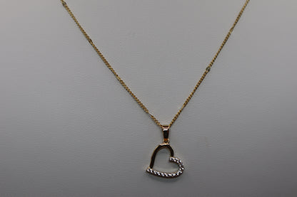 Cadena con dije de corazón en oro 14 k !!