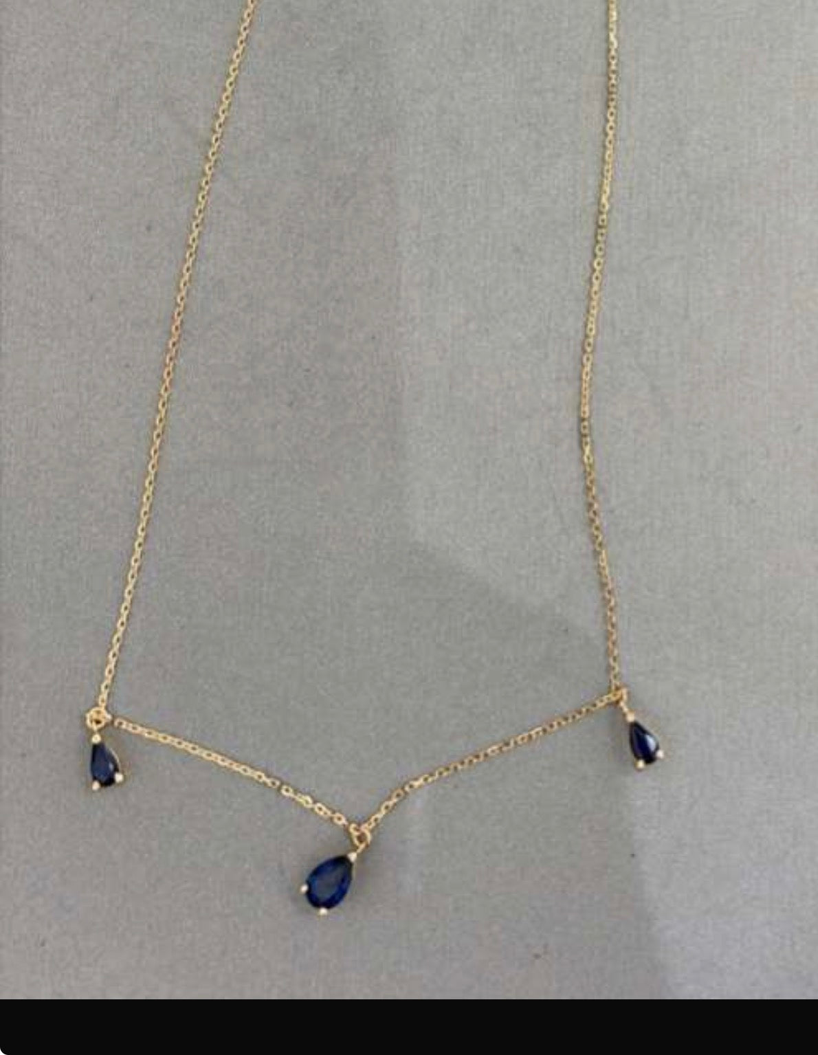 Cadena piedra de zafiro 18k